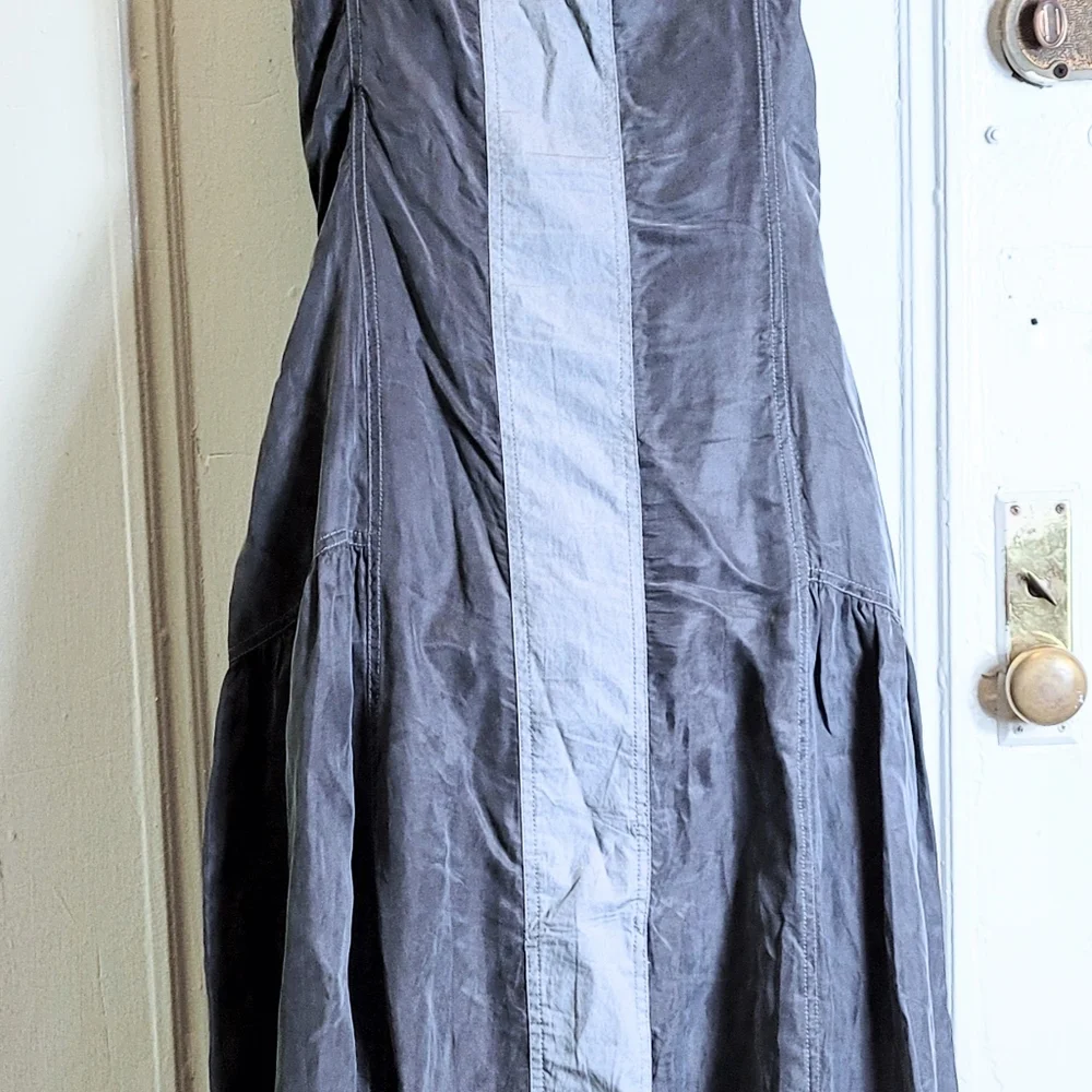 Hebbeding Holland lagenlook gray bubble maxi dress zippers pockets L(1) - Picture 8 of 10